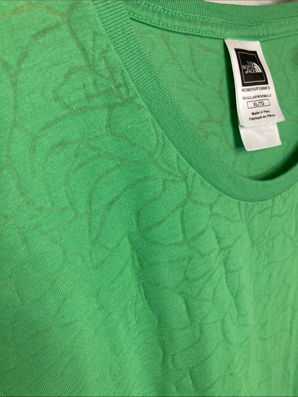 The North Face Women's Bright Green Short Sleeve Crew Burnout Tee Size XL - Picture 4 of 7